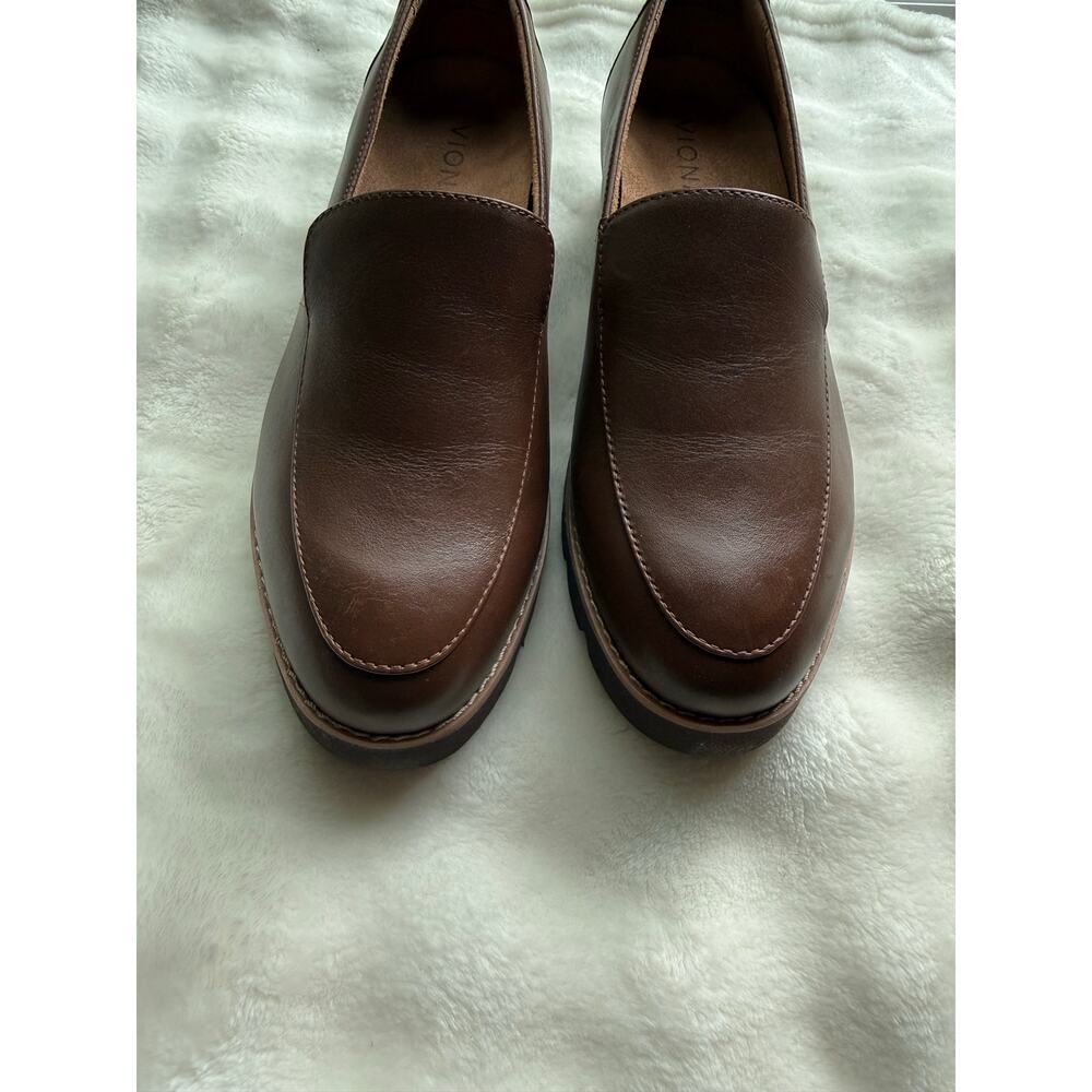 Vionic Kensley Brown Leather Loafers Lug Sole Comfort Shoes Women’s Size 7 - Picture 3 of 8